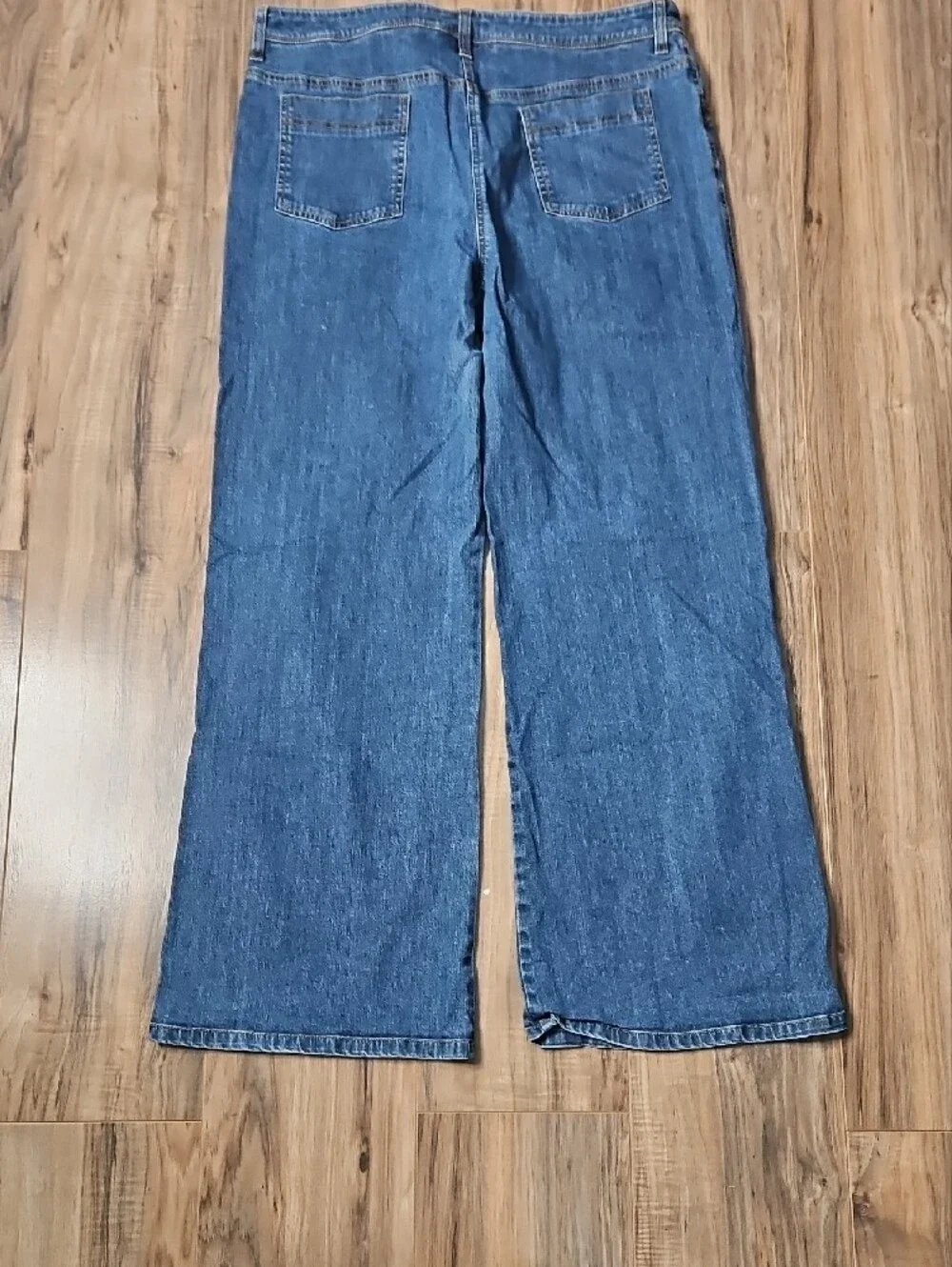 Jones New York Classic Women's Wide-Leg Jeans in Dark Blue Stretch 16